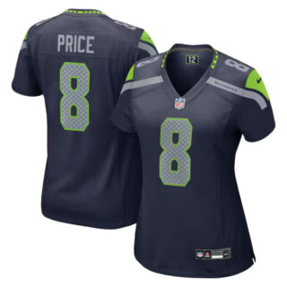 Women's Jadarian Price Seattle Seahawks #8 Team Game Jersey - College Navy