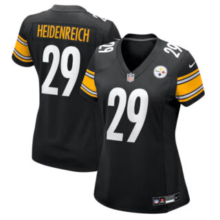 Women's Eli Heidenreich Pittsburgh Steelers #29 Team Game Jersey - Black