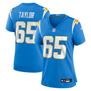 Women's Logan Taylor Los Angeles Chargers #65 Team Game Jersey - Powder Blue