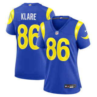 Women's Max Klare Los Angeles Rams #86 Team Game Jersey - Royal