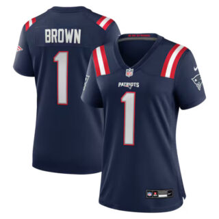 Women's A.J. Brown New England Patriots #1 Game Jersey - Navy