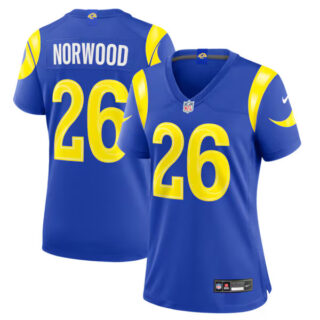 Women's Drey Norwood Los Angeles Rams #26 Team Game Jersey - Royal