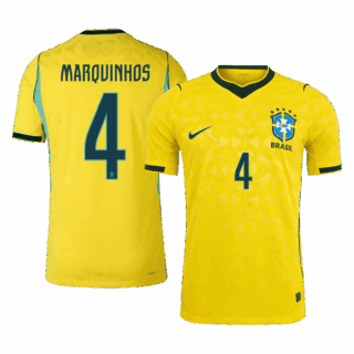 Brazil MARQUINHOS #4 Home Soccer Jersey Authentic 2026