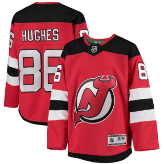 Youth Jack Hughes New Jersey Devils #86 Home Premier Player Jersey - Red