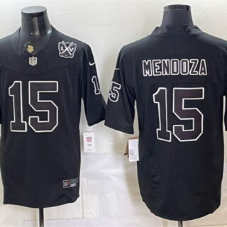 Men's Las Vegas Raiders #15 Fernando Mendoza Black F.U.S.E. 65th Anniversary Patch Vapor Untouchable Limited Stitched Football Jersey