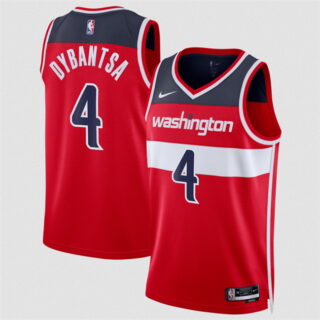 Men's Washington Wizards #4 AJ Dybantsa Red 2026 Draft Icon Edition Stitched Basketball Jersey