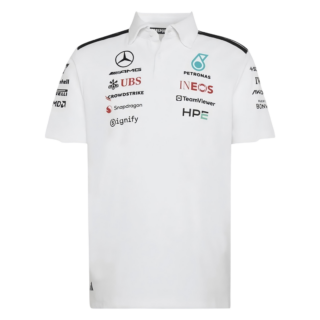 Men 2026 Mercedes AMG Petronas F1 Racing Team Polo Shirt White