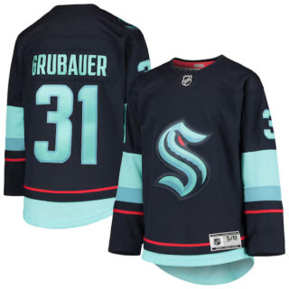 Youth Philipp Grubauer Seattle Kraken #31 Home Premier Player Jersey - Deep Sea Blue