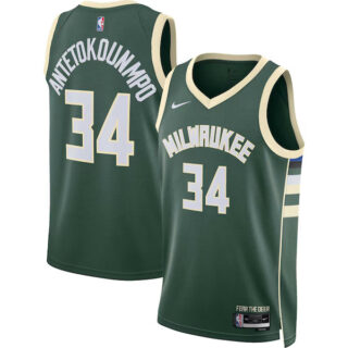 Women's Giannis Antetokounmpo Milwaukee Bucks #34 Swingman Jersey - Icon Edition - Hunter Green