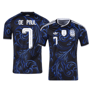 DE PAUL #7 Argentina Away Soccer Jersey World Cup 2026 Black