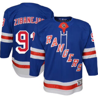 Youth Mika Zibanejad New York Rangers #93 Home Premier Player Jersey - Blue