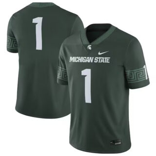 Men's #1 Michigan State Spartans Football Game Jersey - Green