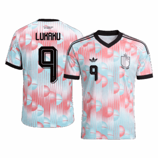LUKAKU #9 Belgium Away Soccer Jersey World Cup 2026 Blue&Pink