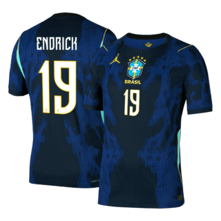 Brazil ENDRICK #19 Away Soccer Jersey Authentic 2026