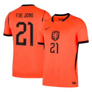 F.DE JONG #21 Netherlands Home Soccer Jersey World Cup 2026 Orange