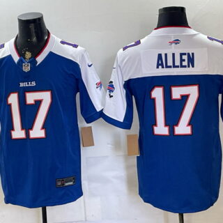 Men's Buffalo Bills #17 Josh Allen Football Jersey - Royal Blue and White