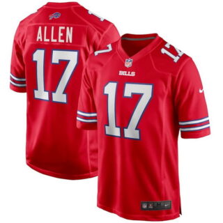 Men's Buffalo Bills #17 Josh Allen Red Alternate Game Player Jersey