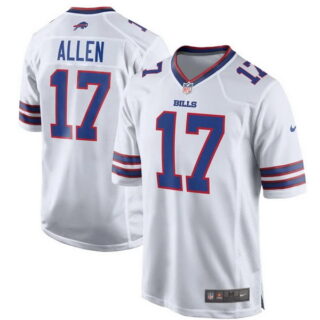 Men's Buffalo Bills #17 Josh Allen White Game Player Jersey