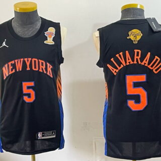 Men's New York Knicks #5 Jose Alvarado Jordan Brand NBA Finals Trophy Patch Basketball Jersey - Black