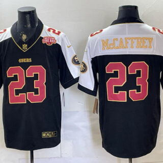 Men's San Francisco 49ers #23 Christian McCaffrey Do It for the Bay Patch Football Jersey - Black and White